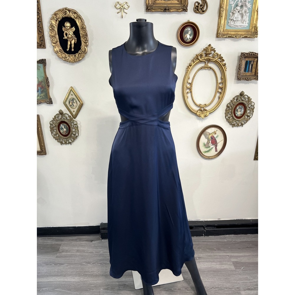 Babaton Navy Blue Cutout Midi Dress Size XS